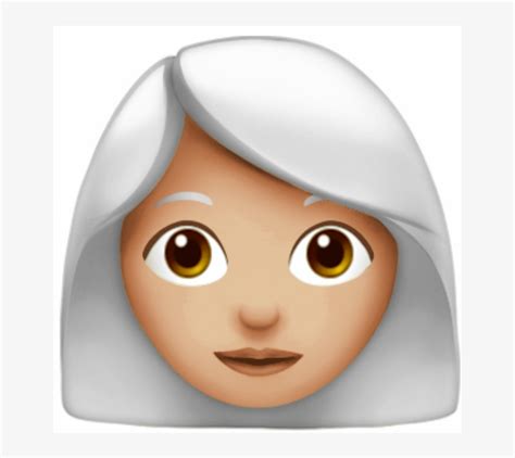 White Hair Woman Emoji Transparent Emoji Png Png Download 866x650