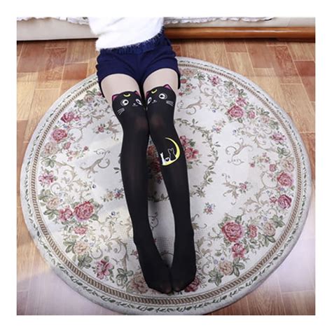 Novelty Girls Tights Socks Anime Sailor Moon Messenger Luna For Women Hosiery Pantyhose Sanchia