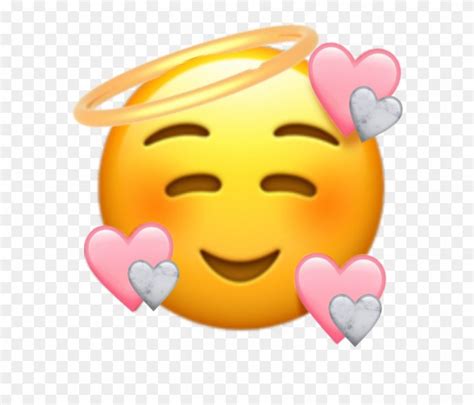 Cute Heartemoji Emoji Love Pink Marbke Angel Emoji With Hearts