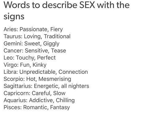 Zodiac Signs And Meanings Sexuality