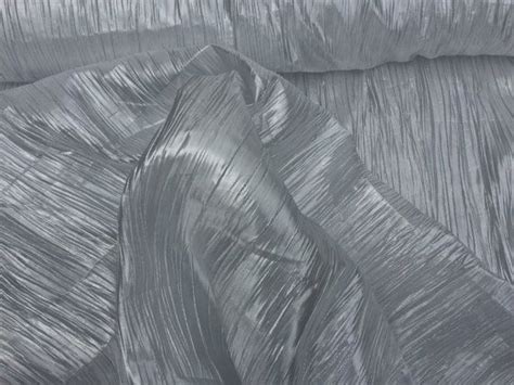 Silver Pearl Lamé Pleated Metallic Paper Lame Fabric Per Metre Lame