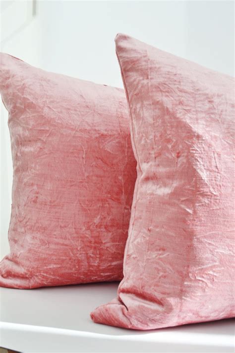 Pink Velvet Pillow Cover Pink Velvet Pillow Coverpink Etsy Pink