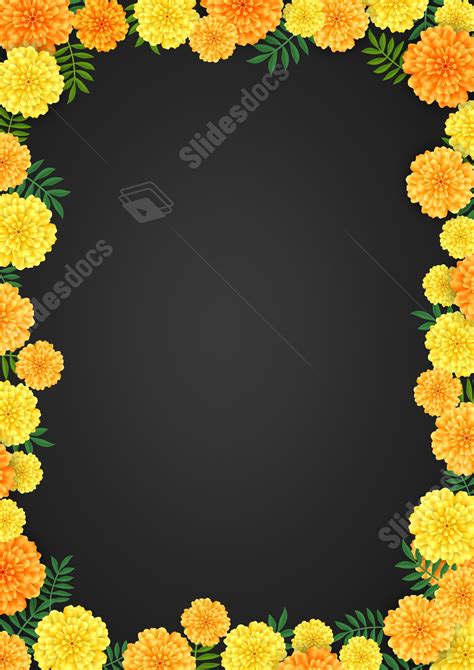 Marigold Page Border And Printable Background In Word Slidesdocs