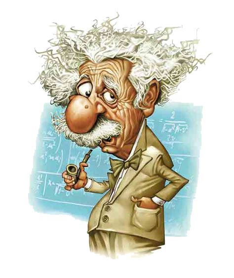 Caricature Albert Einstein Png Em Alta Resolução Grátis