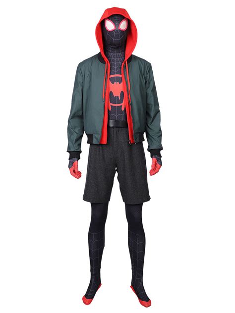 Spider Man Into The Spider Verse Cosplay Costumes Miles Morales Suit
