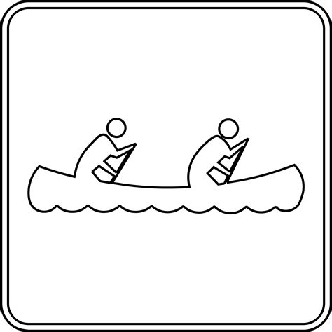 Canoeing Outline Clipart Etc
