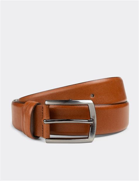 Calfskin Leather Tan Mens Belt Deery