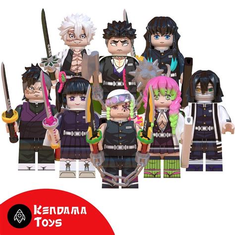 Set Of 8 Demon Slayer Minifigures Compatible With Lego Etsy