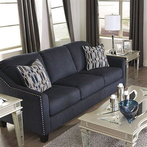 Upholstered In A Striking Midnight Blue Fabric With A Soft Brushed Feel