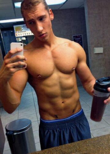 Shirtless Male Muscular Athletic Jock Pierced Nipples Gym Photo X P Ebay