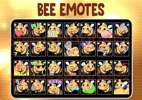 28 Cute Kawaii Honey Bee Twitch Discord Emotes Animal Emoji Etsy Uk