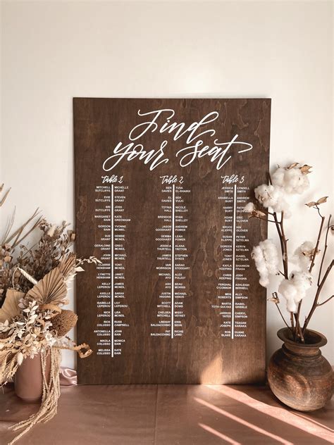 Seating Chart Find Your Seat Wooden Wedding Guest Seating Etsy Australia