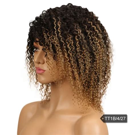 Sleek Jerry Curl Human Hair Wigs For Black Women Brazilian Kinky Curly