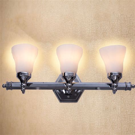 24 Inch 3 Light Led Vanity Fixture Polished Chrome Wall Sconces Costway
