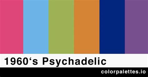 60s Psychedelic Retro Color Palette Color Palettes