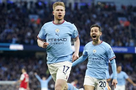 Premier League 2023 Manchester City Beat Arsenal Kevin De Bruyne And