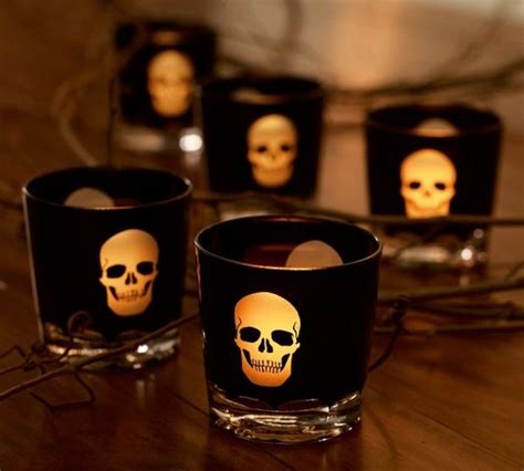 Contemporary Holiday Decorations By Pottery Barn Skull Votive Holders