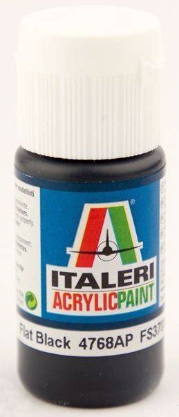 Italeri Vallejo Acrylic Paint Flat Black Matt 20ml 4768 Mr Models