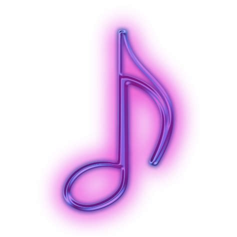 Glowing Purple Neon Icons Set Media Tags Media Music Musical Note Note
