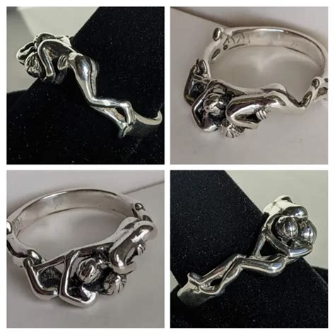 STERLING SILVER NAKED Man Woman Ring Sexual Risque Nude 7 4g Sz 10