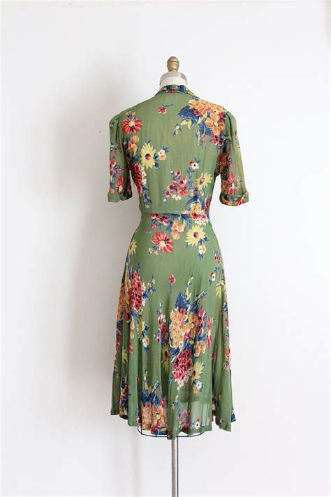 Vintage 1930s Dress 30s Sheer Floral Dress 1930s Dress Vintage