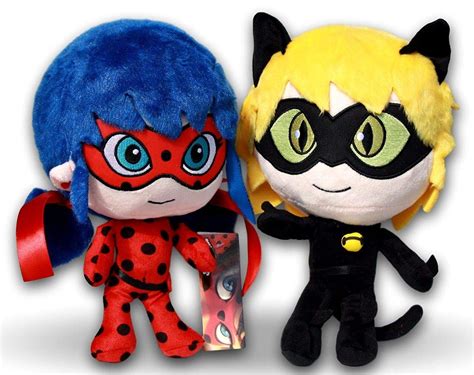 Buy Miraculous Tales Pack 2x Soft Plush Toys Ladybug And Cat Noir 11