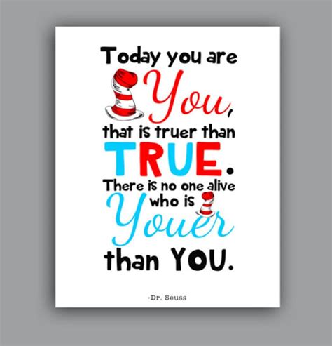 Dr Seuss Quote Nursery Quote Today You Are You That Is Etsy