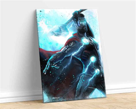 Thor Lighting Strike Canvas Marvel Strike Wall Art Superhero Etsy