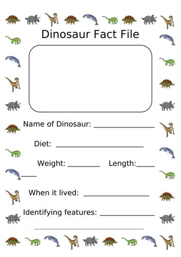 Dinosaur Fact File Activity Teaching Resources