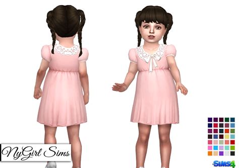 Nygirl Sims 4 Collar And Bow Dress
