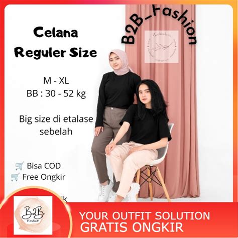 Jual Celana Panjang Baggy Pants Kerja Kuliah Main Wanita Reguler Size