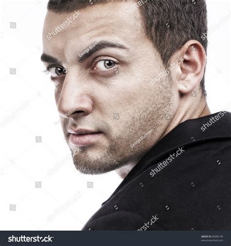 Handsome Man Portrait Looking Back On Stock Photo Edit Now 90090199