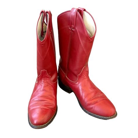 Laredo Shoes Vintage Laredo Red Leather Cowgirl Boots Poshmark