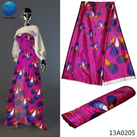 Liulanzhi African Printed Silk Satin Fabric African Satin Fabric Hot Selling Pink Satin Silk