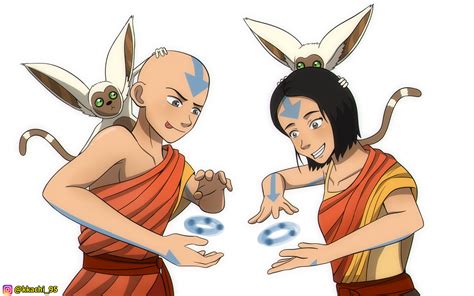 Aang Meets Female Aang Avatar Genderbend Au By Kkachi95 On Deviantart