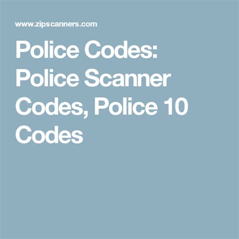 Police Codes Explained Police Code Coding Police