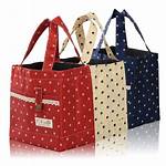 RED - Thermal Insulated Portable Lace Dot Lunch Box Picnic ...