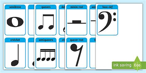 Music Note Values Flash Cards Music Teaching Resources