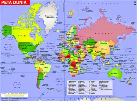 Peta Dunia Lengkap Dengan Nama Negara