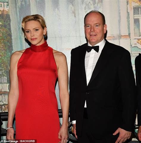 Lady In Red Princess Charlene Of Monaco Stuns In Silk Evening Gown At Grand Prix Gala Daily