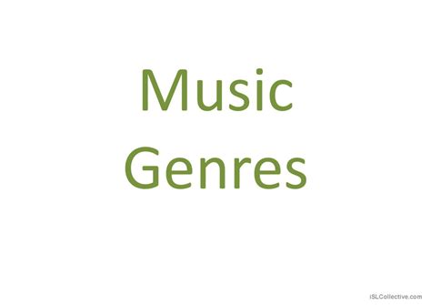 Music Genres And Vocabulary General English Esl Powerpoints