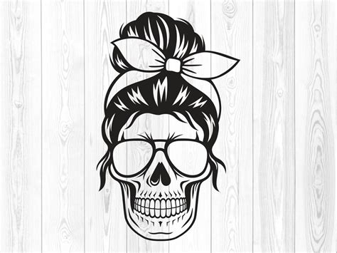 Mom Skull Svg Mama Skulls Headband And Sunglasses Skulls Clipart Mom Skull Dxf Mom Skull
