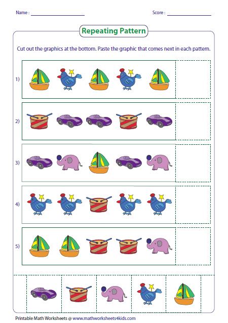 Patterns Grade 1 Math Worksheets Growing Patterns 1st Grade Math