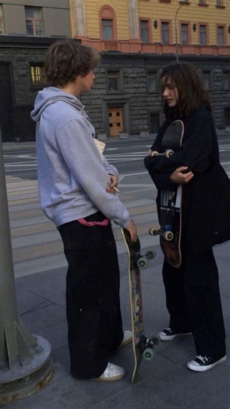 Skater Skate Girl Boy Skateboard Pose Vibes Aesthetic Grunge Edgy Style