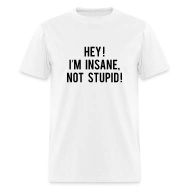 Hey! I'm Insane, Not Stupid! T-Shirt | Spreadshirt png image