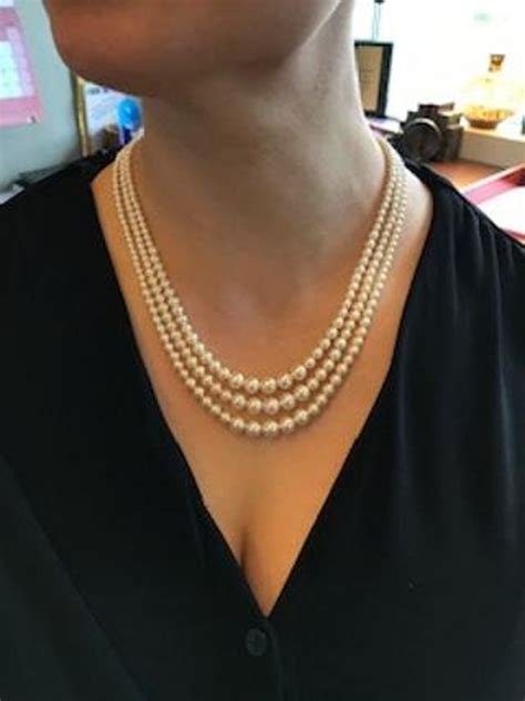 3 Strand Pearl Necklace Crown Pearl Necklace Queen Elizabeth Etsy