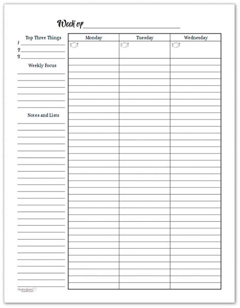 Weekly Planner Printables Personal Planner Weekly Planner Printable