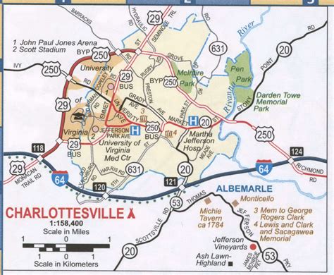 Charlottesville Va Roads Map Free Printable Highway Map Charlottesville City Surrounding Area