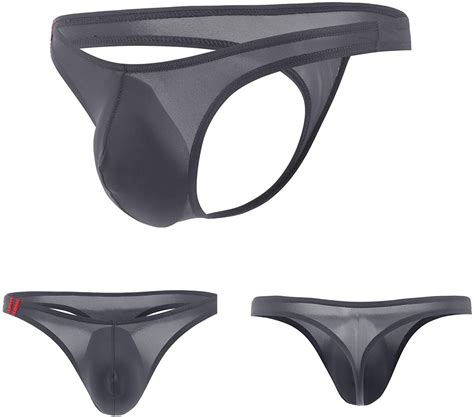 Azcode Mens Sexy T Back Thongs Low Rise Underwear Bulge Pouch Ice Silk Briefs Ebay