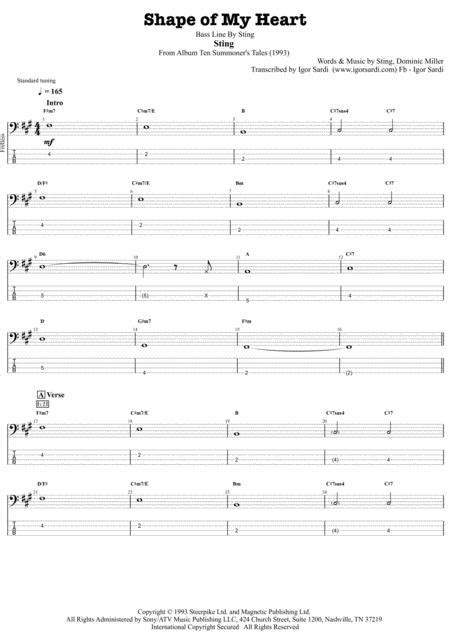 Shape Of My Heart By Dominic Miller And Sting Digital Sheet Music For